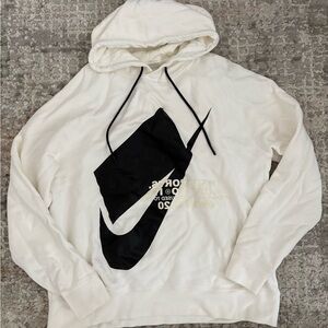 Nike Cream Hoodie with Black Drawstrings